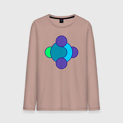 Лонгслив хлопковый мужской Геометрия из окружностей, цвет: пыльно-розовый