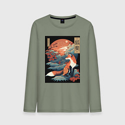 Мужской лонгслив Лиса в японском стиле