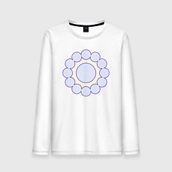 Лонгслив хлопковый мужской Круг из окружностей, цвет: белый