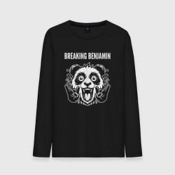 Лонгслив хлопковый мужской Breaking Benjamin rock panda, цвет: черный