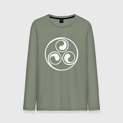 Мужской лонгслив Круглый белый трискелион