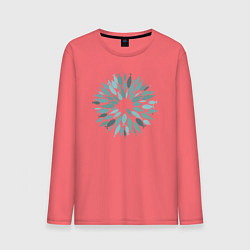 Лонгслив хлопковый мужской Рыбный круг, цвет: коралловый
