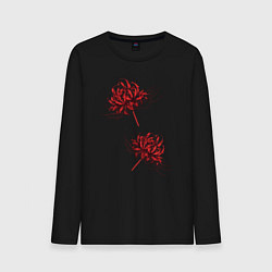 Лонгслив хлопковый мужской Токийский гуль Паучья лилия, цвет: черный