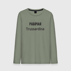 Лонгслив хлопковый мужской Рабочая trussardina, цвет: авокадо