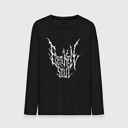 Лонгслив хлопковый мужской Broken Soul, цвет: черный