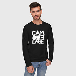 Лонгслив хлопковый мужской Camouflage - A synthpop band from germany, цвет: черный — фото 2