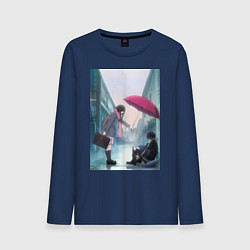 Лонгслив хлопковый мужской Хиёри Ики Ято, цвет: тёмно-синий