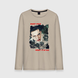 Лонгслив хлопковый мужской Robert Smith - The cure, цвет: миндальный