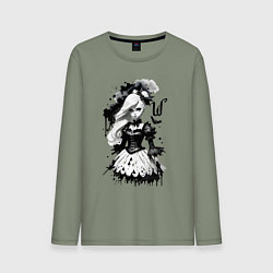 Лонгслив хлопковый мужской Baby witch - fantasy ai art, цвет: авокадо