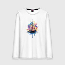 Мужской лонгслив Парусник на закате