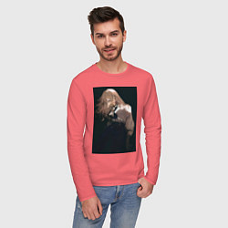 Лонгслив хлопковый мужской Ведьма и чудовище Гидо, цвет: коралловый — фото 2
