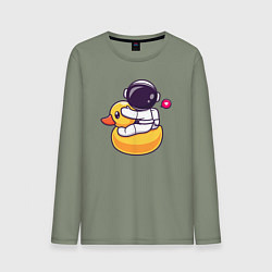 Мужской лонгслив Космонавт и утёнок