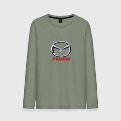 Лонгслив хлопковый мужской Mazda logo, цвет: авокадо