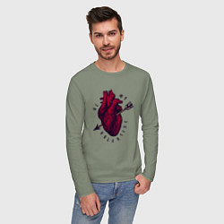 Лонгслив хлопковый мужской Be my valentine, цвет: авокадо — фото 2
