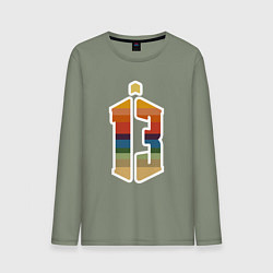 Лонгслив хлопковый мужской Tardis 13, цвет: авокадо