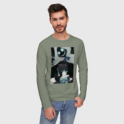 Лонгслив хлопковый мужской Ванитас целитель, цвет: авокадо — фото 2