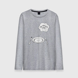 Лонгслив хлопковый мужской Космический обед, цвет: меланж