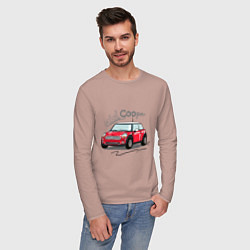 Лонгслив хлопковый мужской Mini Cooper, цвет: пыльно-розовый — фото 2