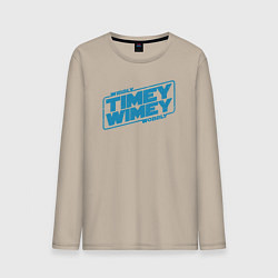 Лонгслив хлопковый мужской Timey wimey wibbly wobbly, цвет: миндальный