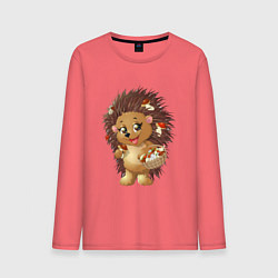 Мужской лонгслив Красивый добрый ежик