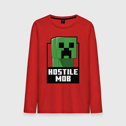 Лонгслив хлопковый мужской Minecraft hostile mob, цвет: красный