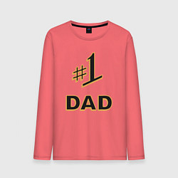 Лонгслив хлопковый мужской Dad 1, цвет: коралловый