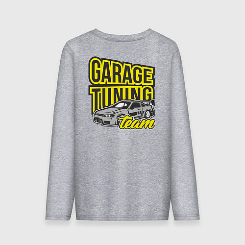 Мужской лонгслив Garage tuning team / Меланж – фото 2