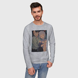 Лонгслив хлопковый мужской Re:Zero Субару Нацуки Эмилия, цвет: меланж — фото 2