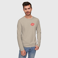 Лонгслив хлопковый мужской Welcome to Russia inscription color, цвет: миндальный — фото 2