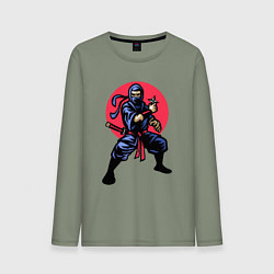 Лонгслив хлопковый мужской Warrior ninja, цвет: авокадо