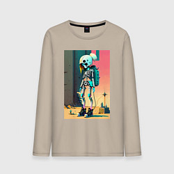 Мужской лонгслив Cyber skeleton from future - ai art fantasy