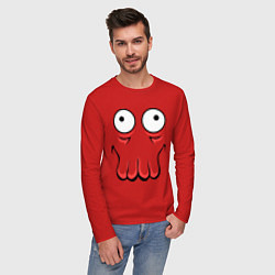 Лонгслив хлопковый мужской John Zoidberg Face, цвет: красный — фото 2