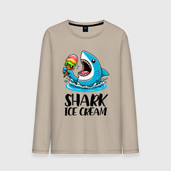 Мужской лонгслив Акула ест мороженое - нейросеть