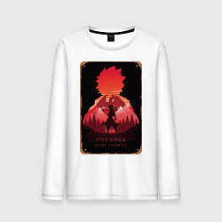 Лонгслив хлопковый мужской Хвост Феи Нацу Драгнил, цвет: белый