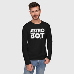 Лонгслив хлопковый мужской Astro bot logo, цвет: черный — фото 2