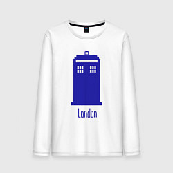 Лонгслив хлопковый мужской Tardis - London, цвет: белый