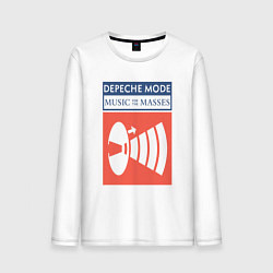 Лонгслив хлопковый мужской Depeche Mode - Music for the masses merch, цвет: белый