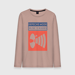 Лонгслив хлопковый мужской Depeche Mode - Music for the masses merch, цвет: пыльно-розовый