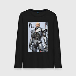 Лонгслив хлопковый мужской Vladimir Lenin - cyberpunk fantasy, цвет: черный