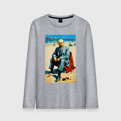 Мужской лонгслив Великий вождь Ленин на пляже - Биарриц