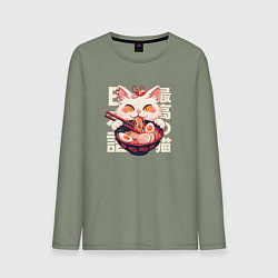 Мужской лонгслив Ramen and cat japan style