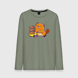 Мужской лонгслив Весёлый бобёр строитель