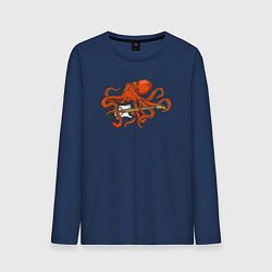 Мужской лонгслив Осьминог гитарист