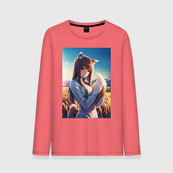 Мужской лонгслив Волчица и пряности Холо в поле