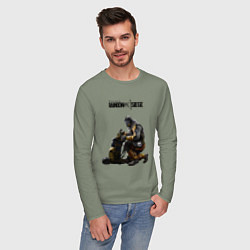 Лонгслив хлопковый мужской Сидж, цвет: авокадо — фото 2