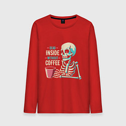 Мужской лонгслив Скелет и кофе