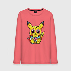 Мужской лонгслив Пикачу треснутый зомби