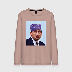 Лонгслив хлопковый мужской Michael Scott - Prison mike the office meme, цвет: пыльно-розовый