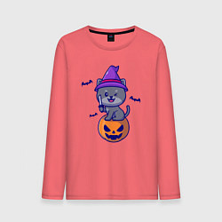 Мужской лонгслив Котик и хэллоуин