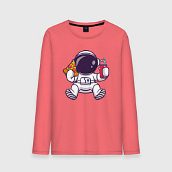 Мужской лонгслив Космонавт ест пиццу